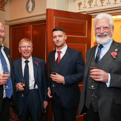L-R: Andrew Rook of J C Rook & Sons, Colin Mossman, Jonathon Rook and chairman at Institute of Meat Bill Jermey.