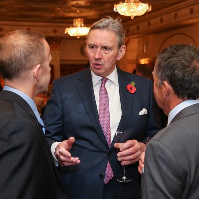 Roger Kelsey, CEO of National Craft Butchers chatting with fellow UKSW guests.