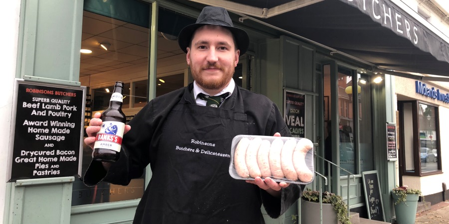 Robinsons Butchers launches special beer banger with brewery