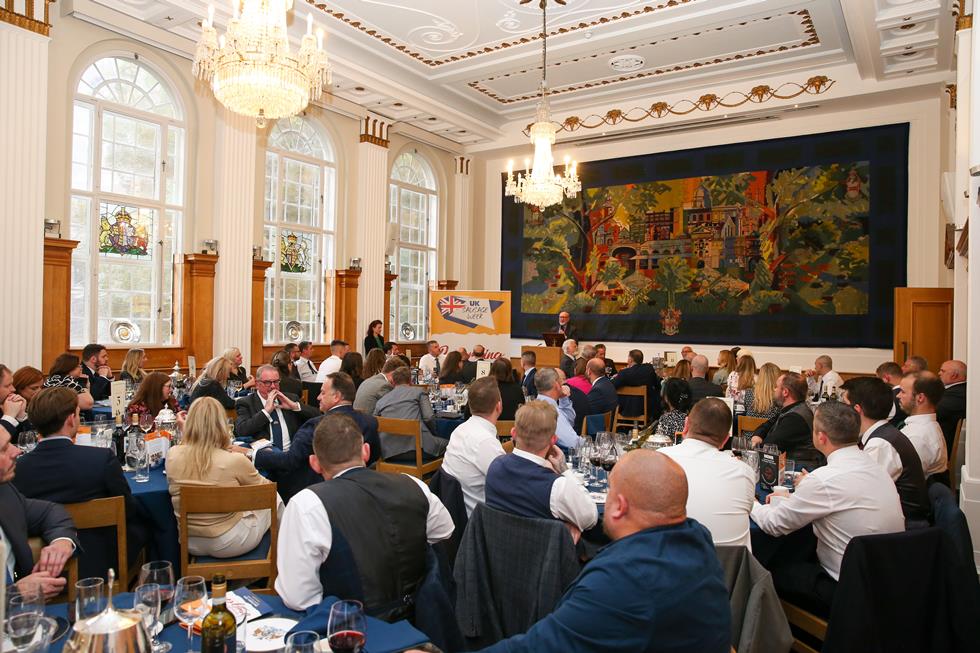 2024 UK Sausage Week lunch in the Great Hall at Butchers' Hall.