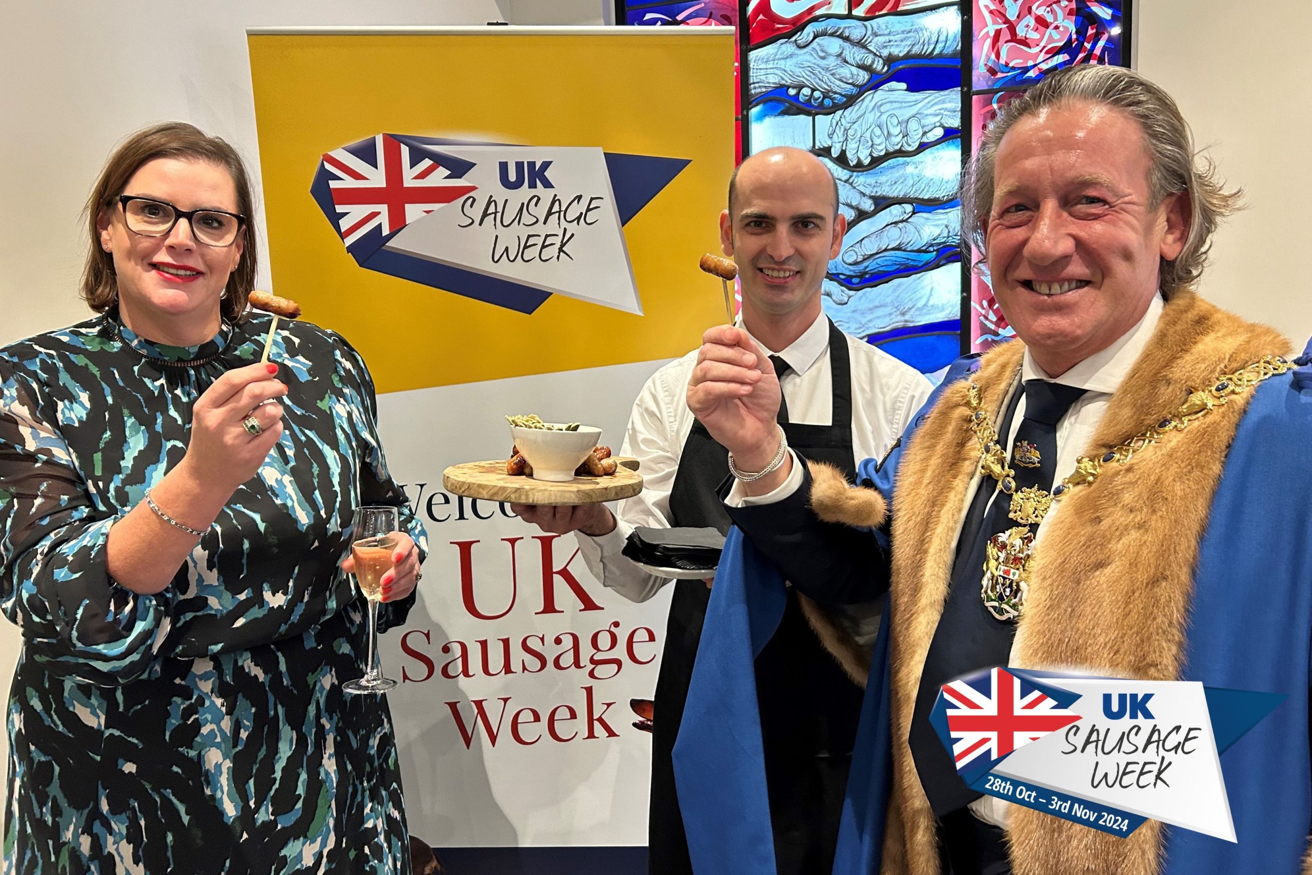 A home economist prepares sausage products for tasting as part of the UKSW judging process.