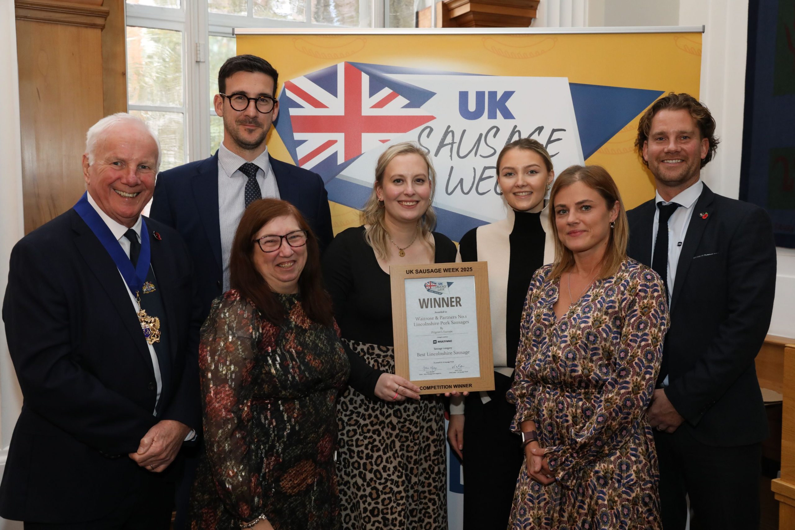 2024 UK Sausage Week lunch in the Great Hall at Butchers' Hall.