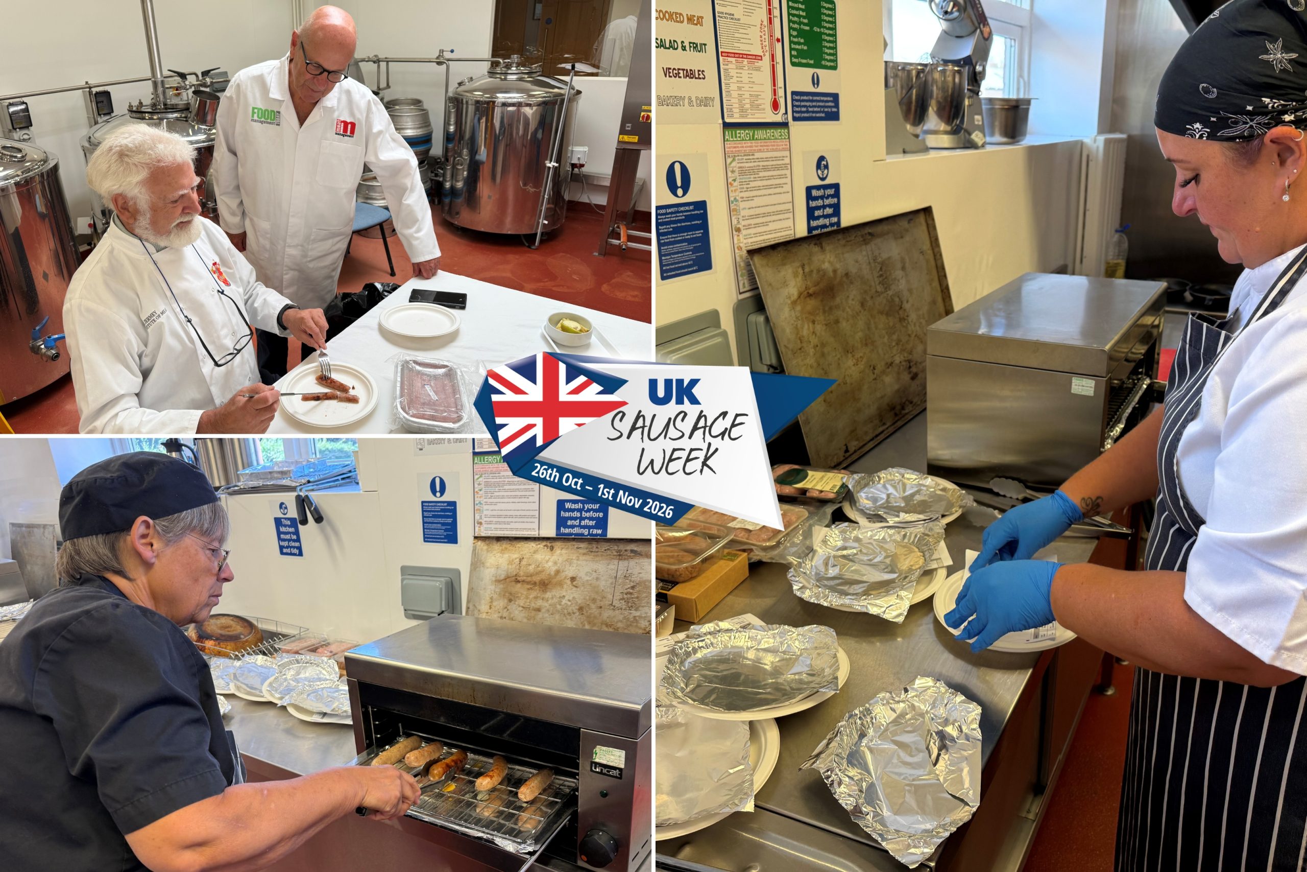 A home economist prepares sausage products for tasting as part of the UKSW judging process.