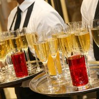 A glass of bubbles on arrival